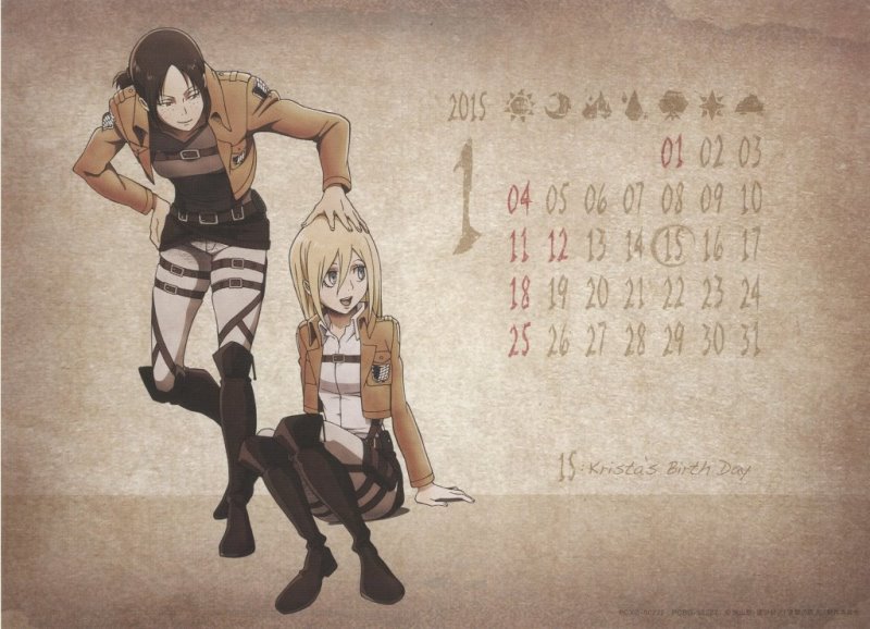 Calendar Shingeki no Kyojin 2014-2015